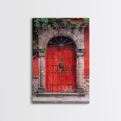 Change1 Mexican Wall Art, Framed Canvas Print, Old Town Mexico Architecture Wall Art, Framed Art