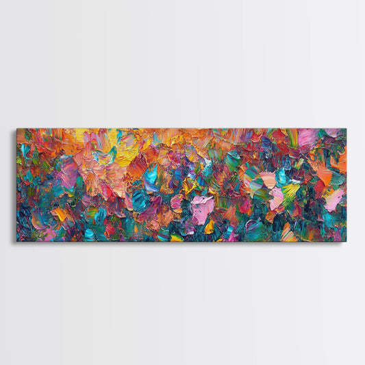 Abstract Painting Print of Wildflowers, Impasto, Textured appearance vintage style Wild Flowers Painting, Floral / Botanical Wall Art, Eclectic home Decor