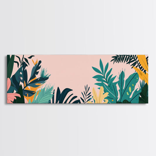 Large Framed Vintage Botanical Wall Art - Retro 1950s Style Home Decor - Painting Print - Living Room Wall Art - Canvas Wall Art - Above Sofa Art