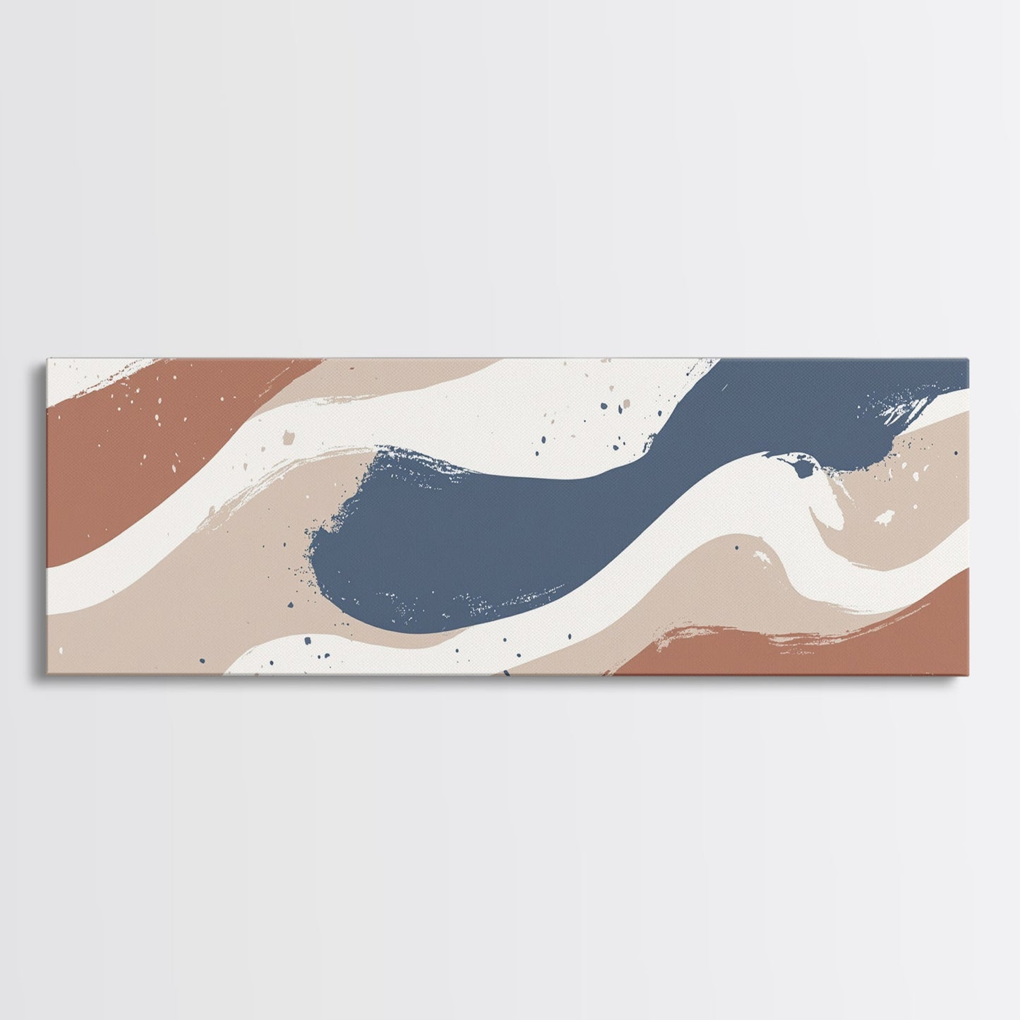 MCM Artwork - Abstract Art - Framed Canvas Print - Wood Framed Mid Century Modern Art - Large Geometric Art, Paint Splotches