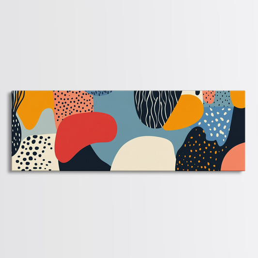 90s Style Retro Abstract Art - Framed Canvas Print - Modern Home Decor - Minimalist Wall Art - Modern Above Sofa Wall Art