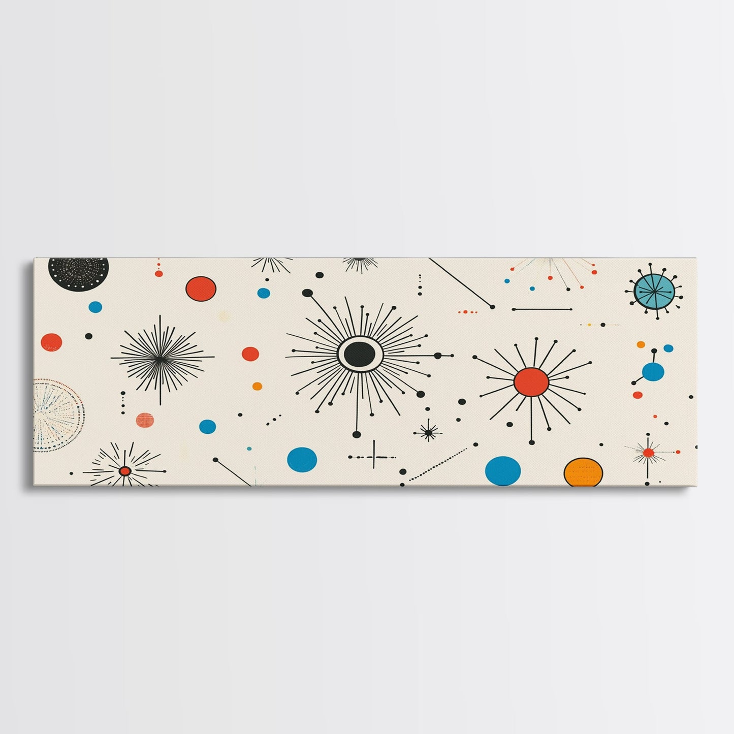 Retro Star Pattern Wall Art Print, Canvas Print, Trendy Art, Eclectic / Kitsch Decor, Midcentury Modern Nursery Decor, Cute Art for Kid's Room