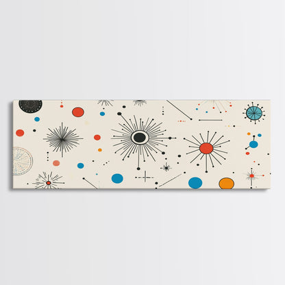 Retro Star Pattern Wall Art Print, Canvas Print, Trendy Art, Eclectic / Kitsch Decor, Midcentury Modern Nursery Decor, Cute Art for Kid's Room