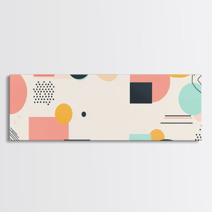 Geometric Abstract Art, Wood Framed Canvas, Canvas Art, Retro 90s Vibes Abstract Home Decor