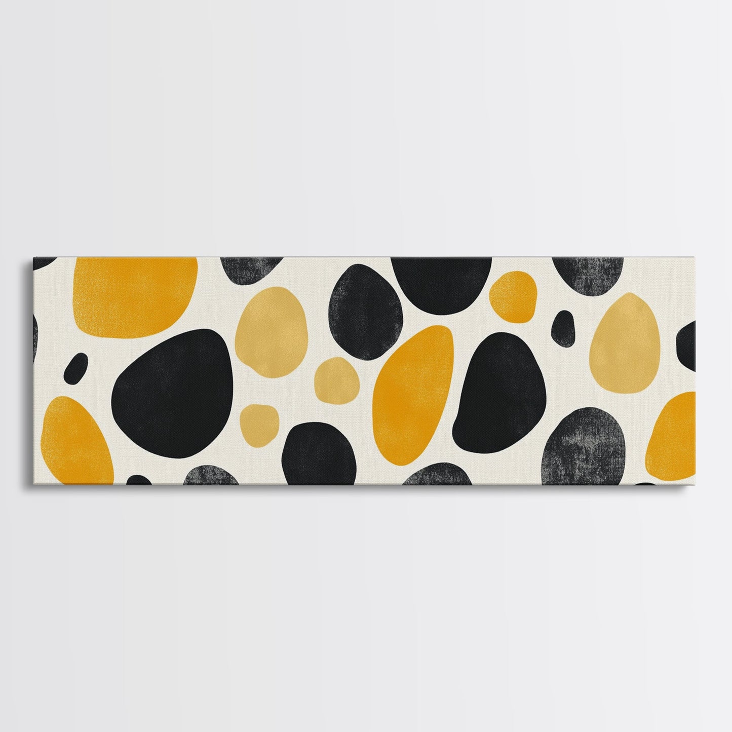 Stones In A River Bed, Frames Canvas Print, Black, Gold and White Abstract Painting Print, Modern Home Decor, Mid Century Modern Wall Art