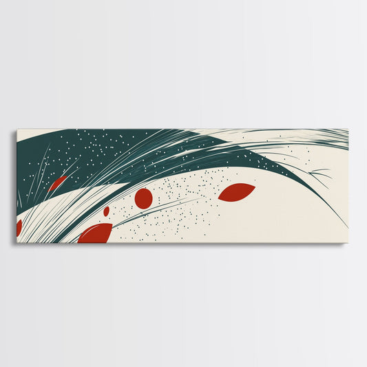 Abstract Reed On White Background, MCM Art, Neutral Botanical Print, Reed Grass Decor, Calming Art, Colorful Abstract Painting, Eye Catching Decor