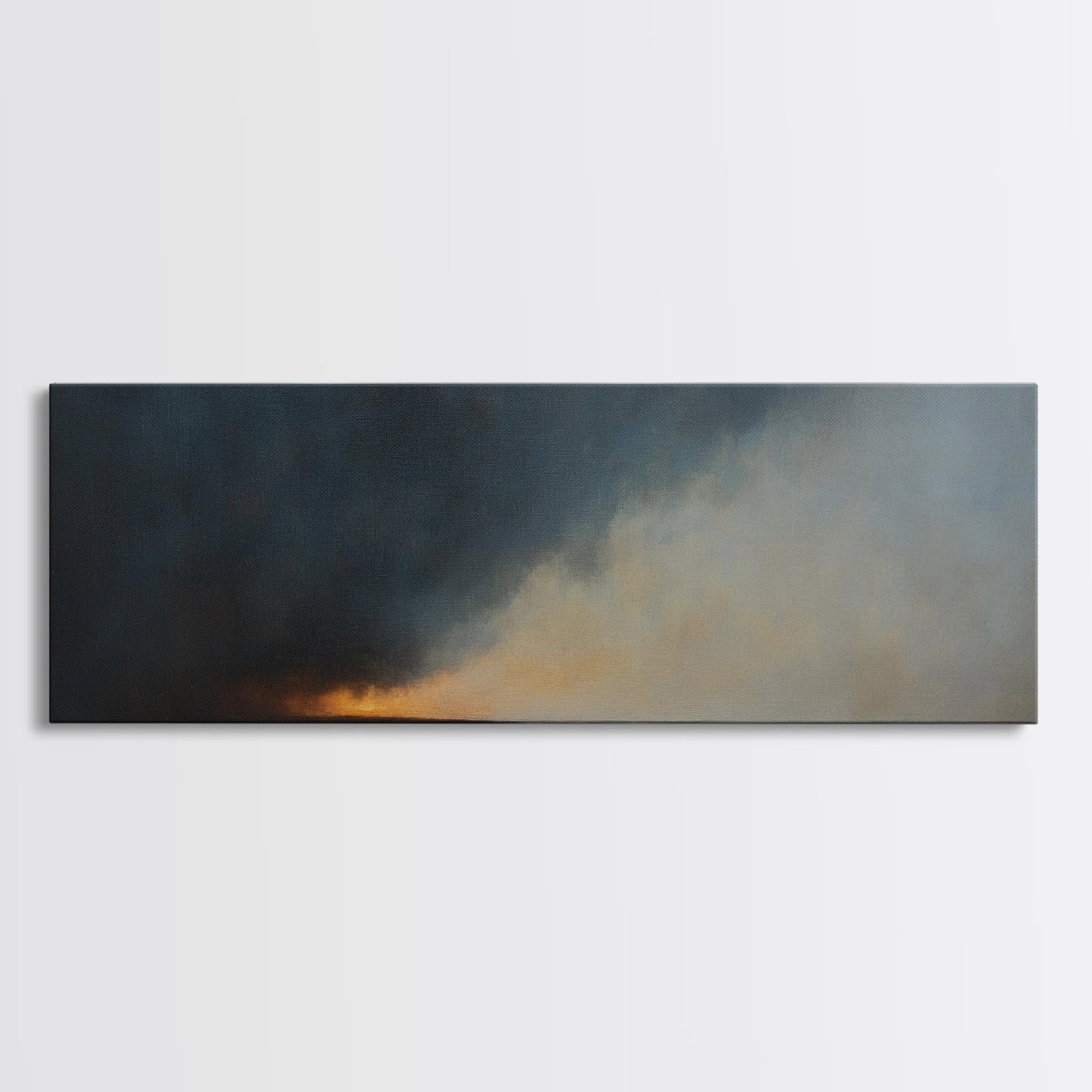 Storm Clouds Rolling In - Framed Canvas Print - Dark and Moody Landscape Painting - Seascape Painting - Ocean Art - Nautical Decor