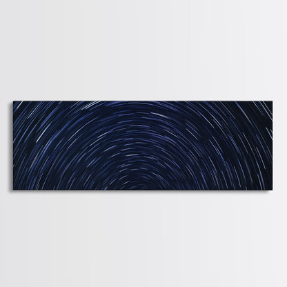 Spiral Of Stars Framed Canvas Print, Timelapse Photography Style Print, Oversized Living Room Decor