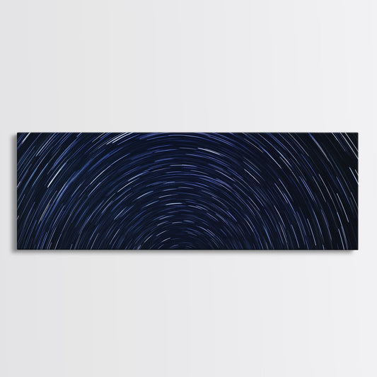 Spiral Of Stars Framed Canvas Print, Timelapse Photography Style Print, Oversized Living Room Decor