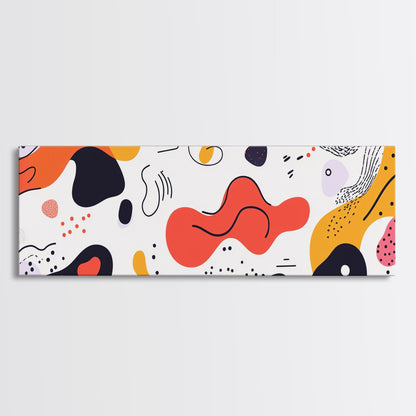 Retro 90s Style Wall Art, Panoramic Print, Splotchy Abstract Mall Art, Shopping Mall Style Decor, Modern Art