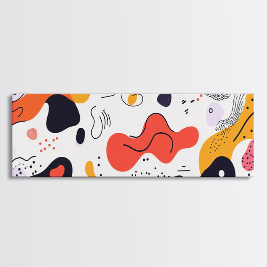 Retro 90s Style Wall Art, Panoramic Print, Splotchy Abstract Mall Art, Shopping Mall Style Decor, Modern Art