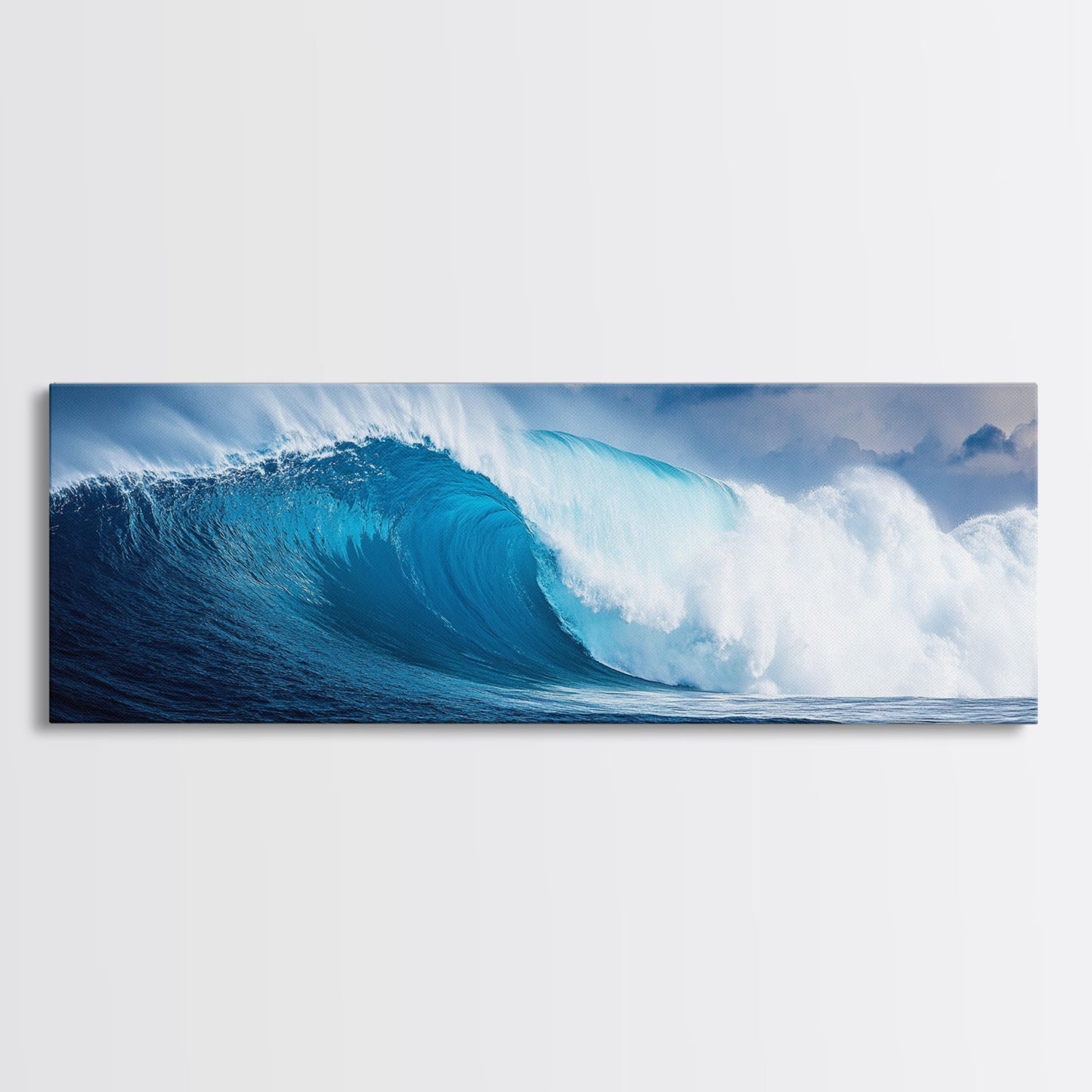 The Wave - Huge 40 Foot Wave - Surfer Decor - Framed Canvas Print - Nautical Decor - Nautical Art - Seascape Painting