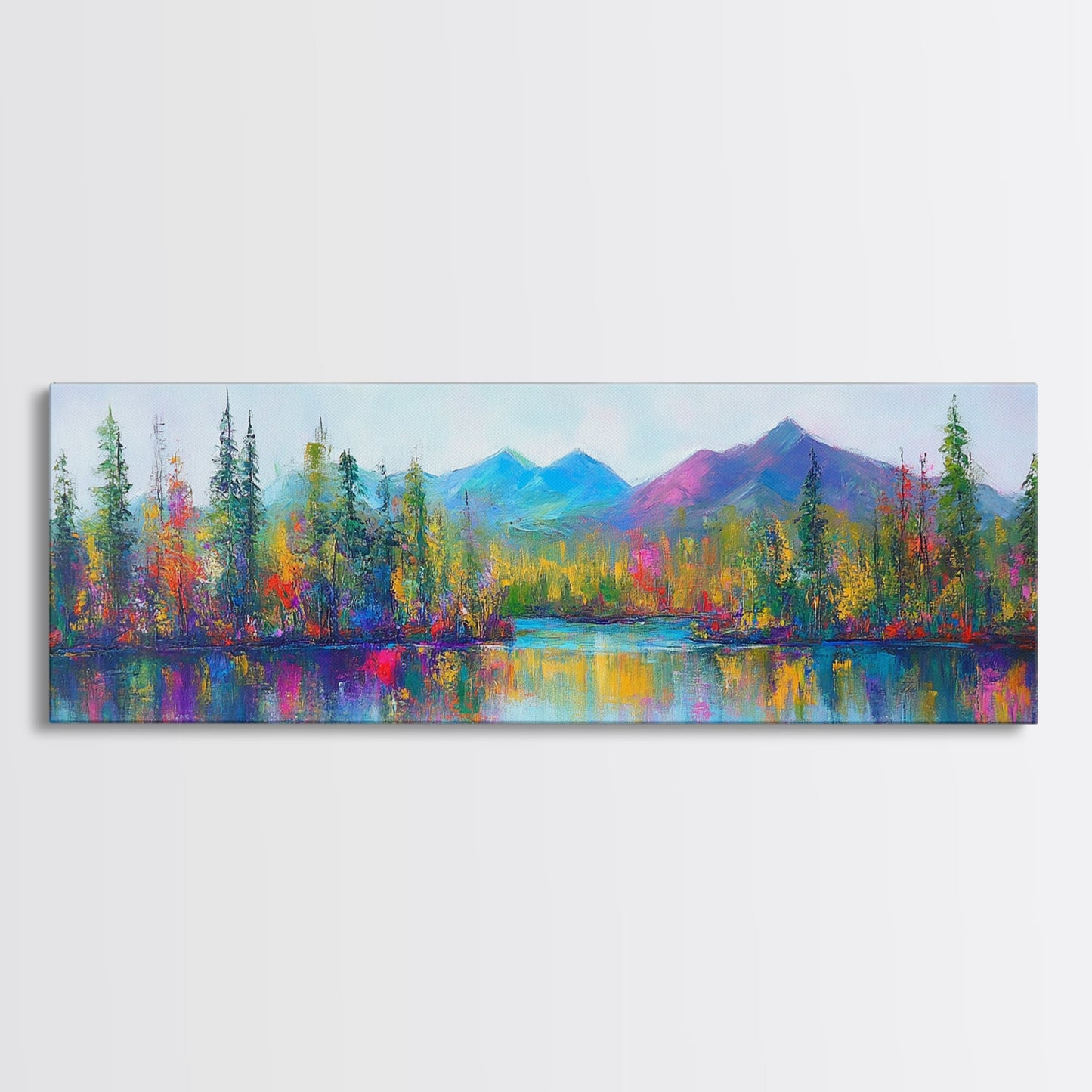 Abstract Landscape Painting Print, Panoramic, Surreal Art, Oversized Wide / Horizontal Fantasy Wall Art