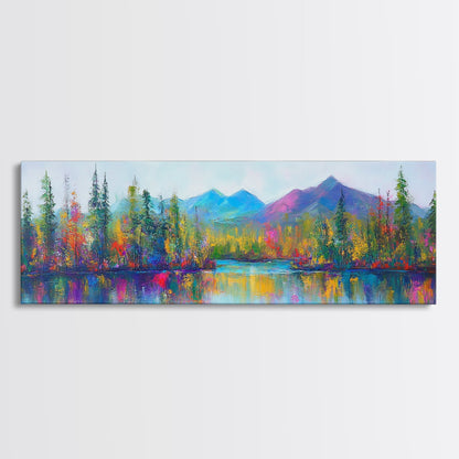 Abstract Landscape Painting Print, Panoramic, Surreal Art, Oversized Wide / Horizontal Fantasy Wall Art