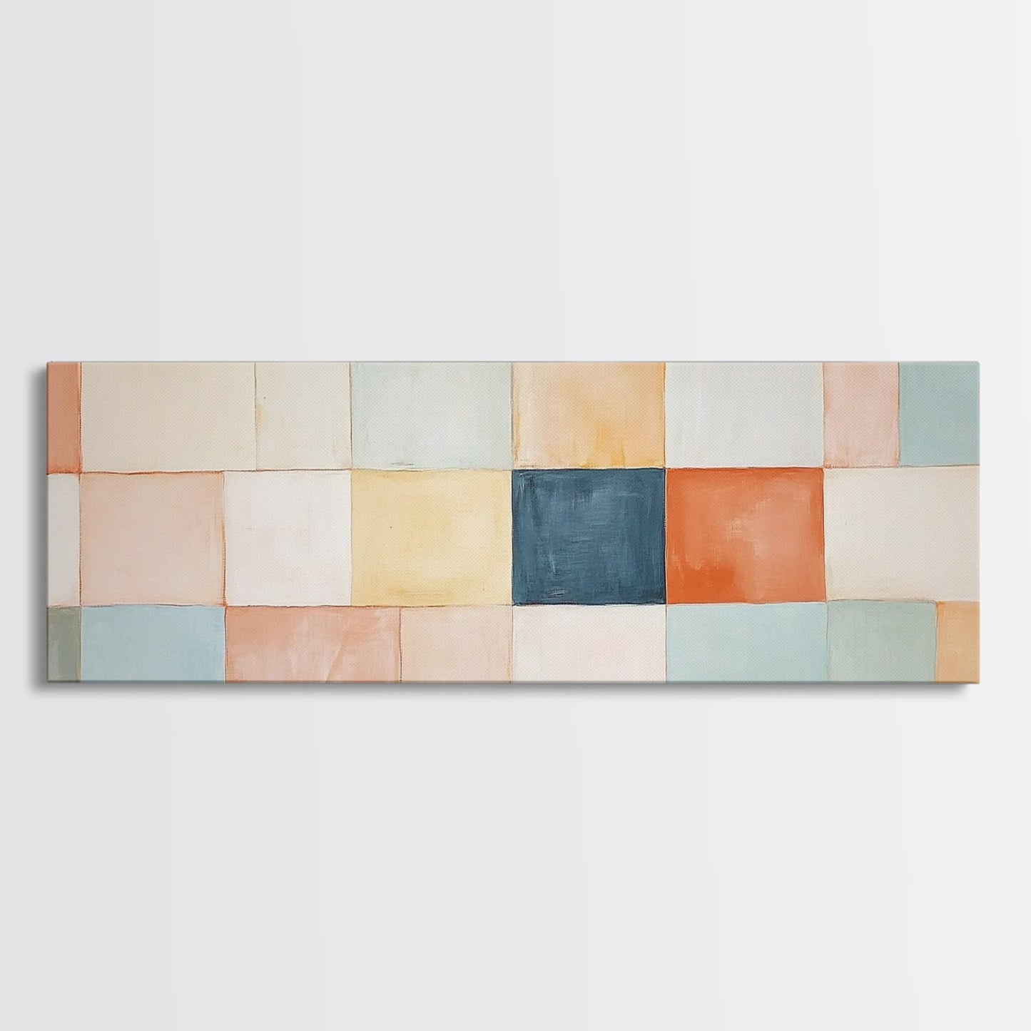 Modern Abstract Framed Canvas | Minimalist Mid Century Modern Wall Art | Large Horizontal Ultra Wide Framed Canvas | MCM Art