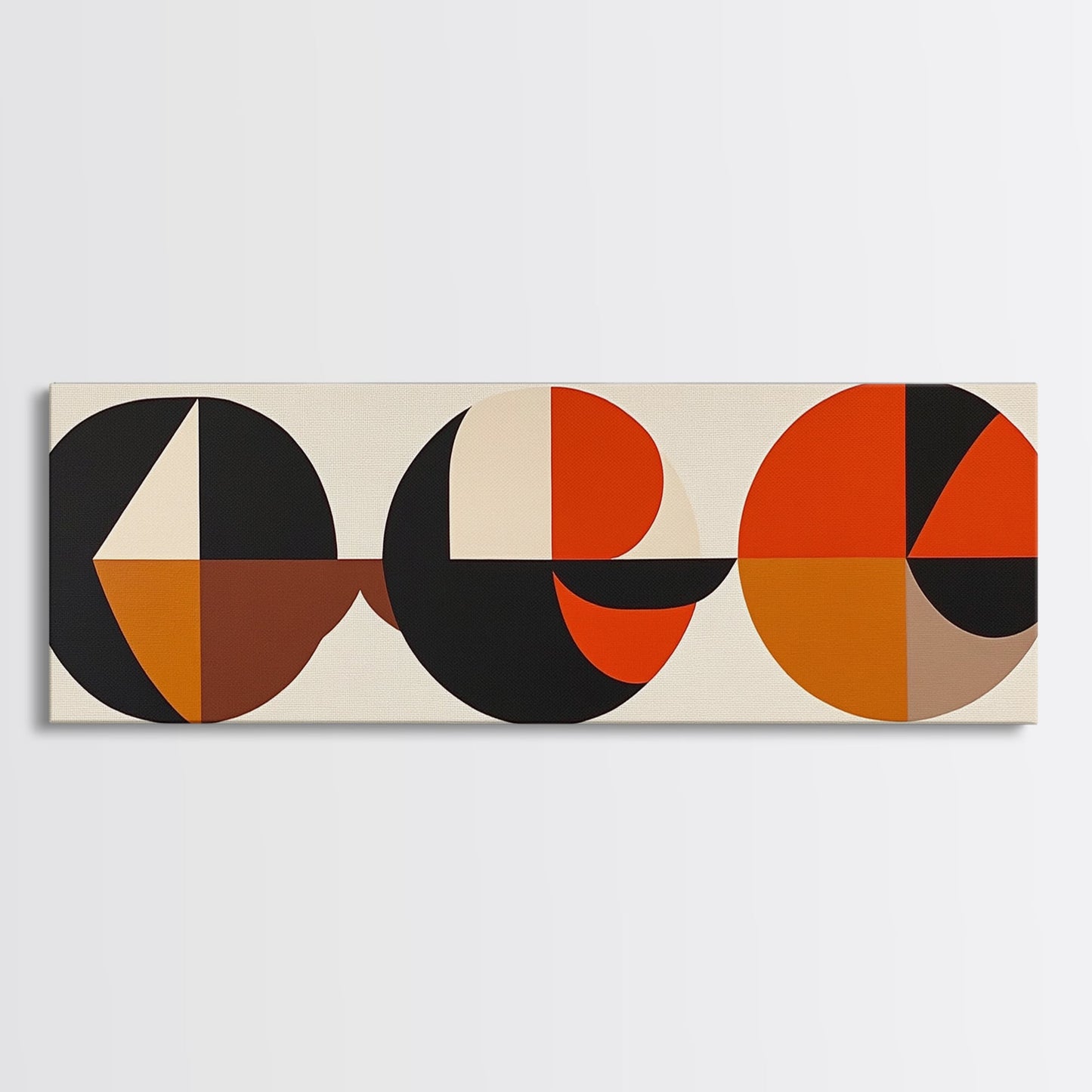 Abstract Art Deco Inspired Wall Art, Triangles and Circles, Geometric Pattern Wall Art, MCM Home Decor, Extra Wide Oversized Art