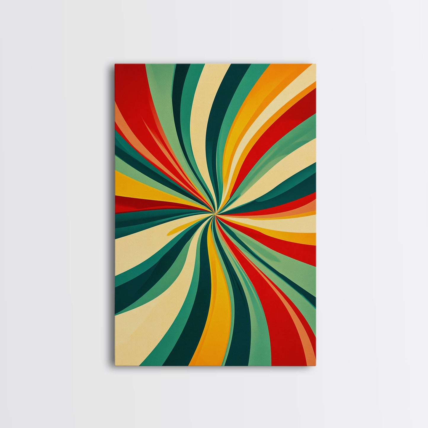MCM Wall Art Framed Canvas Print, Colorful Boho Style Wall Art, Mid-Century Modern Wall Art, Retro 1950s Style Geometric Abstract Art