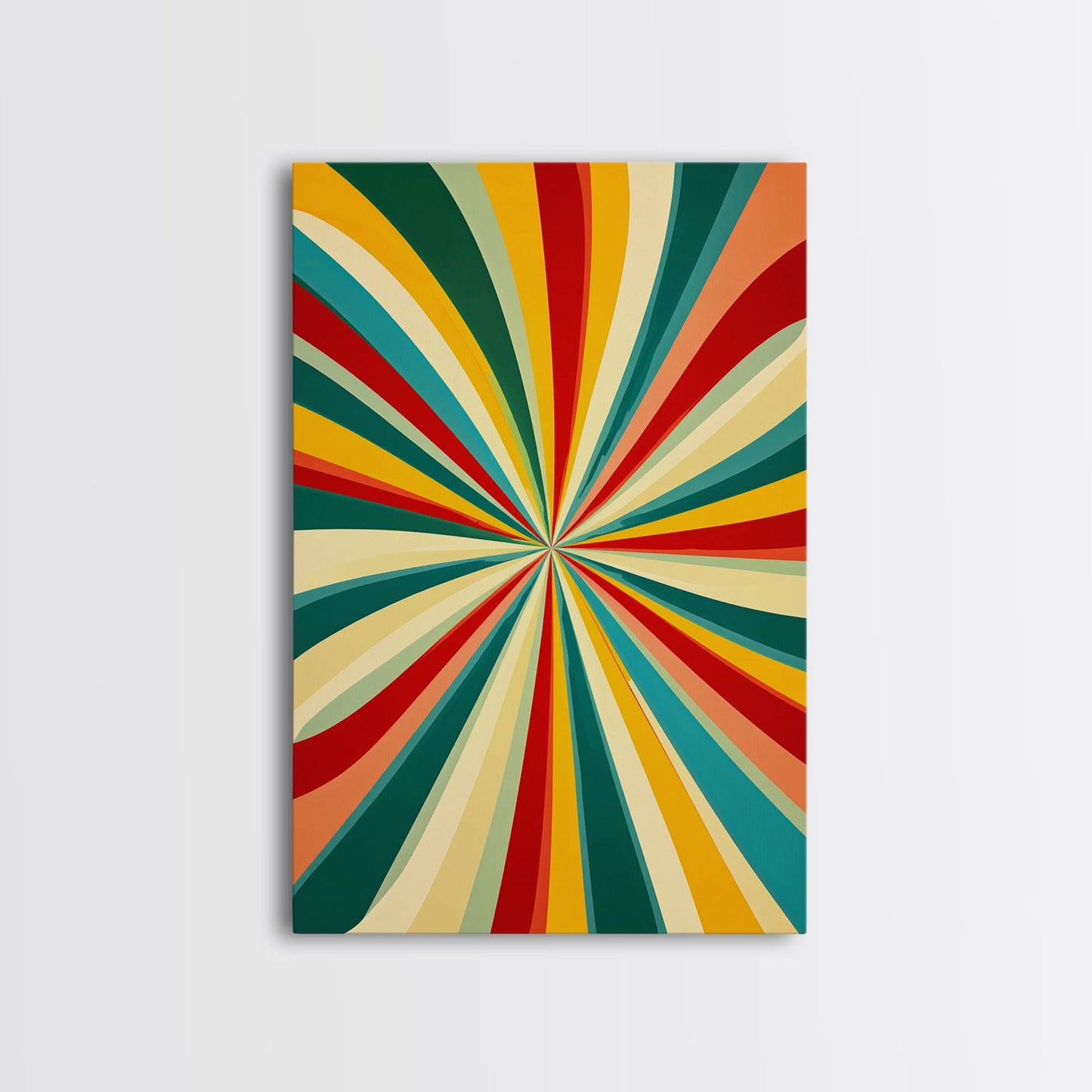 MCM Style Abstract Art - "The Tunnel" - Mid-Century Modern Wall Art, Large Wood Framed Wall Art with Midcentury Modern Style, Boho Decor