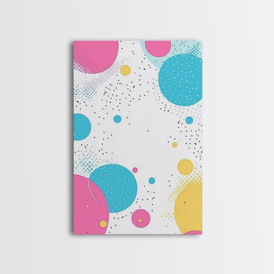 Framed Canvas Print - Retro 90s Mall Style Wall Art - Shopping Mall Art - Colorful Home Decor For Living Room - Preppy Decor