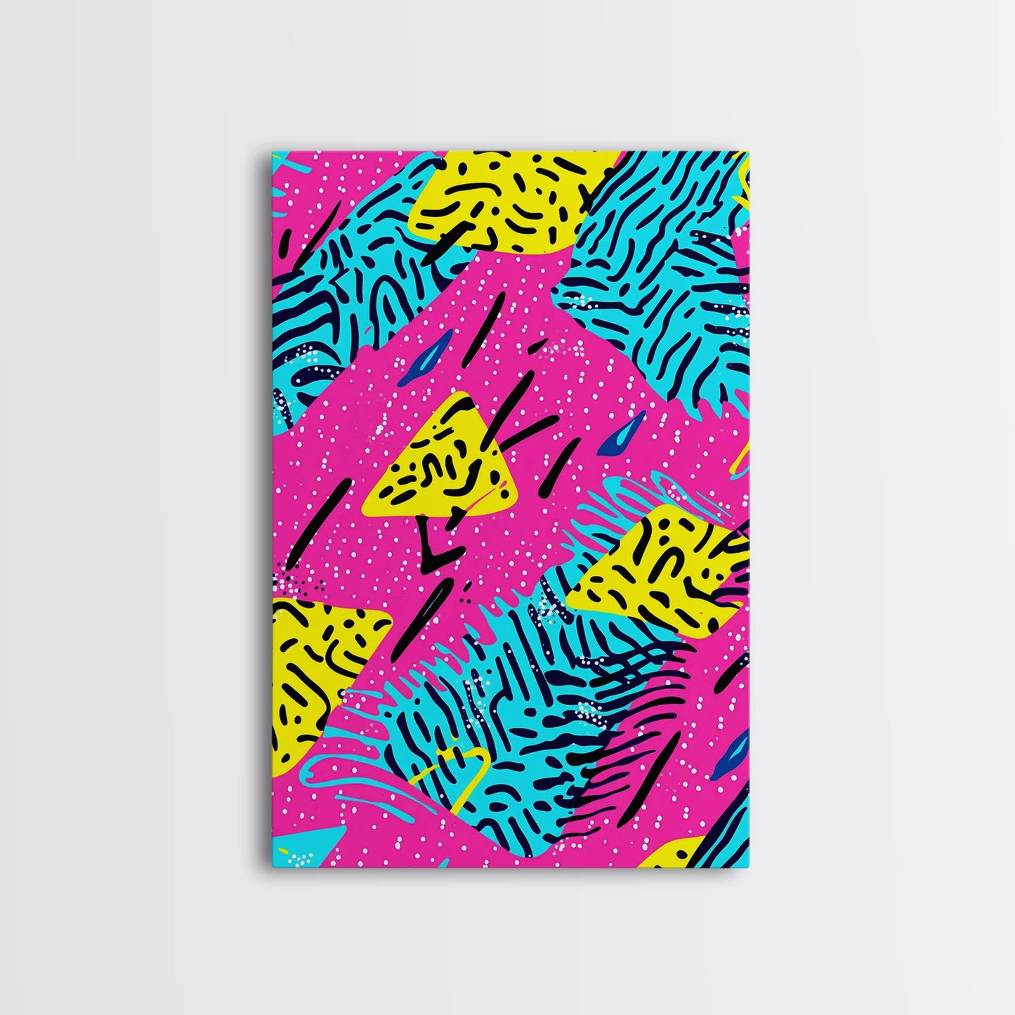 Retro 90s Style Abstract Art Canvas Print Preppy Decor Living Room Or Dorm Room Wall Art