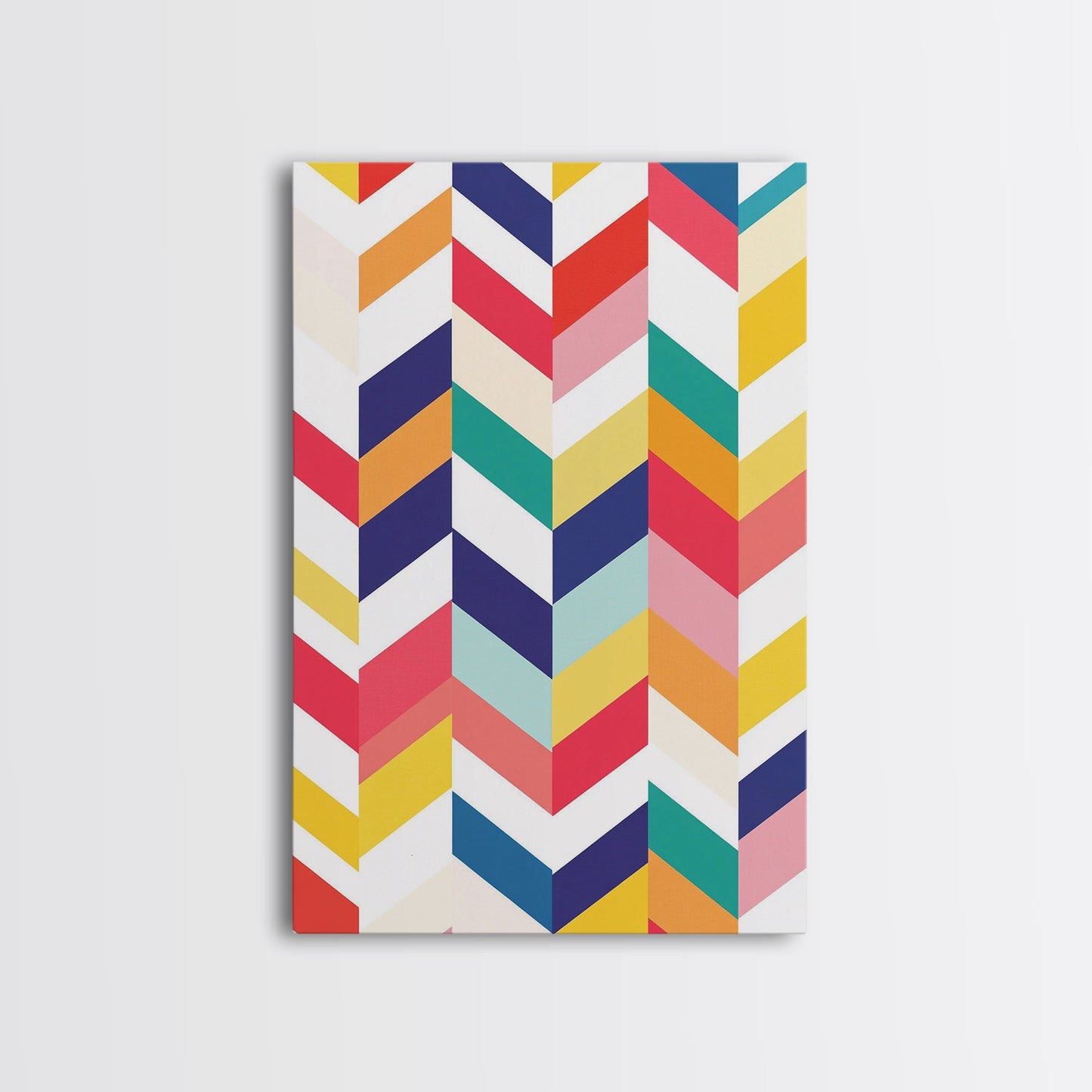 Pastel Chevrons Wall Art, Framed Canvas Print, Wood Framed Wall Art, Framed Wall Art, Gift Idea, Home Decor, Tire Track Print