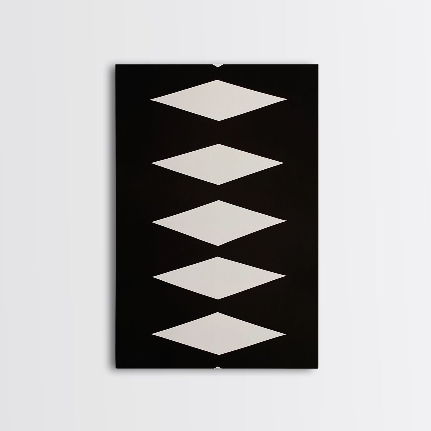 White Diamonds Geometric Aztec Terracota Canvas Print, Modern Farmhouse, Southwestern Art, Arizona Art, Black and White Wall Art