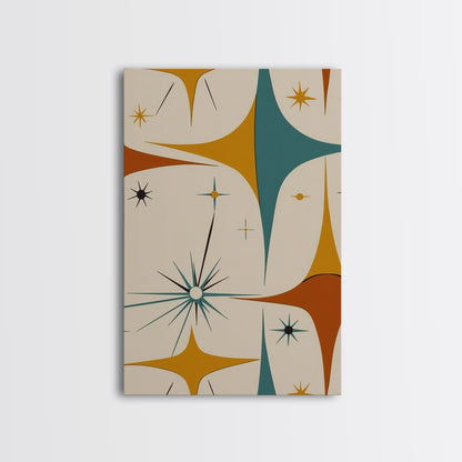 Art Deco Star Burst Canvas Print Wall Art, Retro 50s Style, Starburst, Mid-Century Modern Wall Art, Minimalist Home Decor, Modern Art