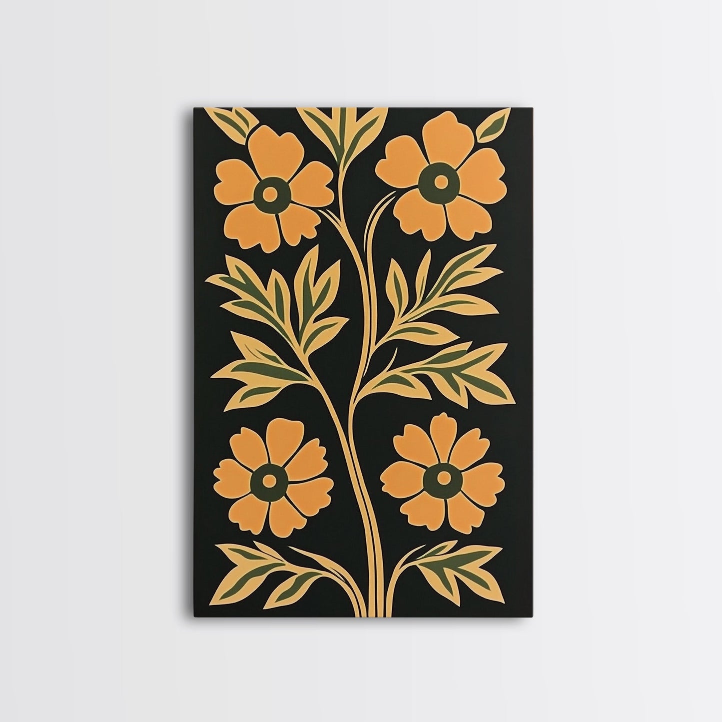 Framed Canvas Print Wall Art Boho Floral Print, Botanical Wall Art, Flower Market Poster, Minimalist Home Decor, Modern Farmhouse Art