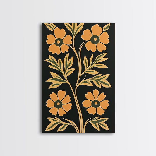 Framed Canvas Print Wall Art Boho Floral Print, Botanical Wall Art, Flower Market Poster, Minimalist Home Decor, Modern Farmhouse Art