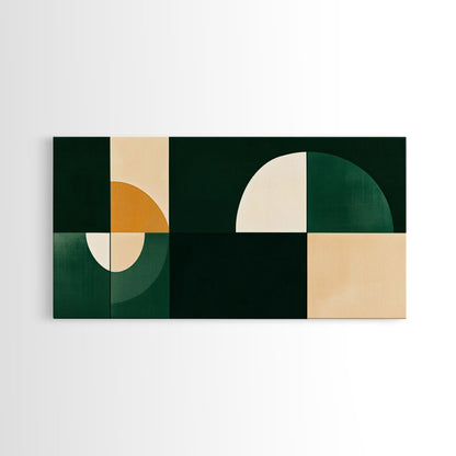 Horizontal Mid Century Modern Wall Art Framed Canvas Print, Oversized Extra Large Over Sofa living Room Wall Decor, Wall Hanging Canvas