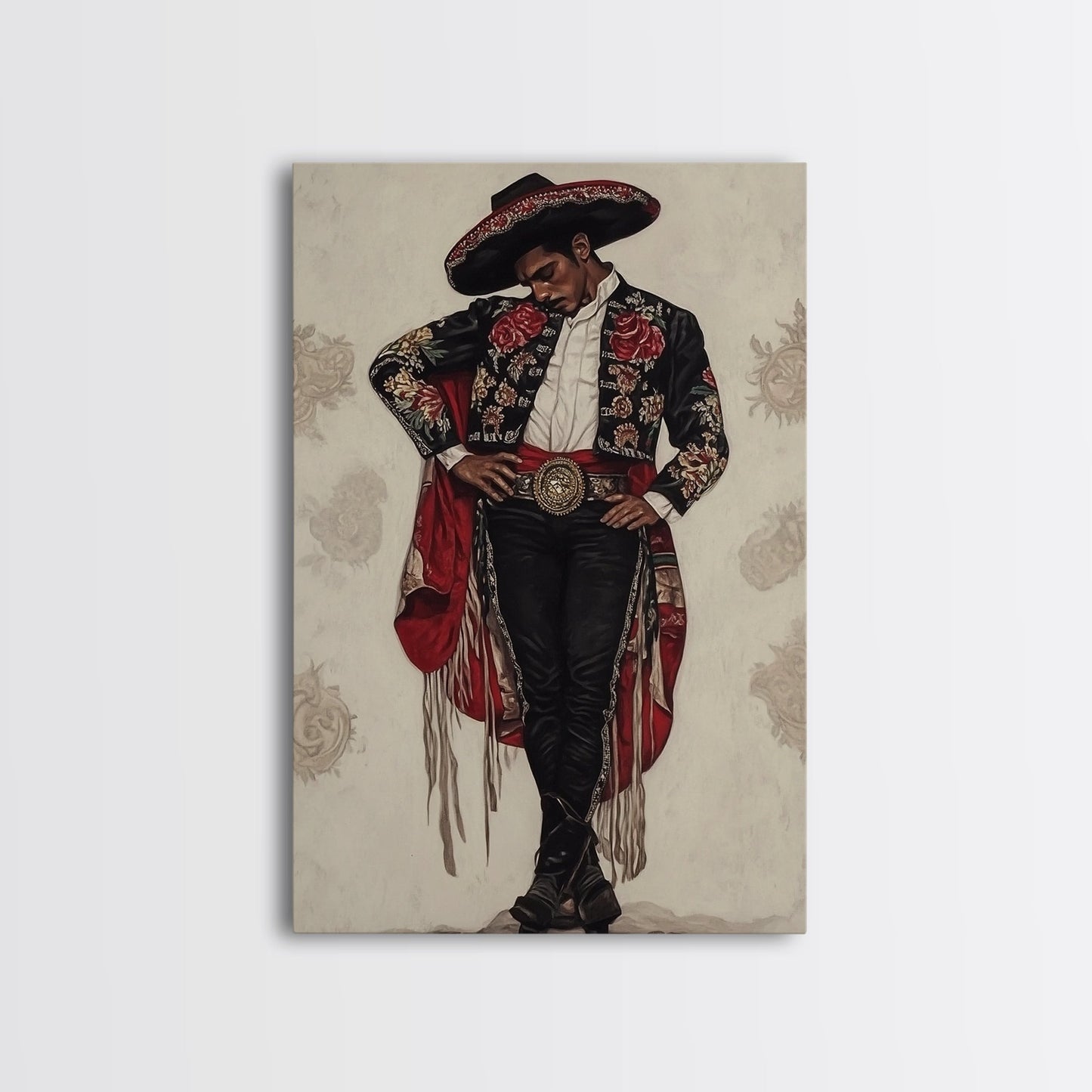 The Matador Oil Painting Canvas Print, Chicano Wall Art, Mexicano Decor, Mexican Inspired Wall Art
