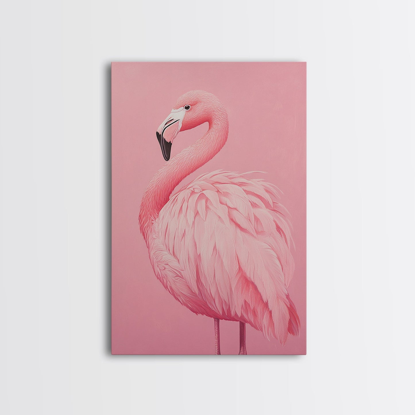 Pink Flamingo Painting Canvas Print, Flamingo Wall Art, Animals home Decor, Preppy Decor, Preppy Dorm Room Art, Preppy Decor, Girl Gift