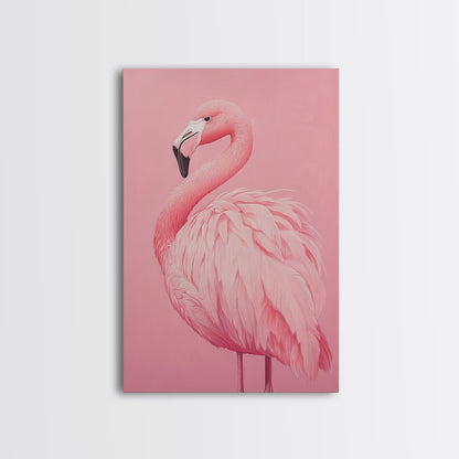 Pink Flamingo Painting Canvas Print, Flamingo Wall Art, Animals home Decor, Preppy Decor, Preppy Dorm Room Art, Preppy Decor, Girl Gift