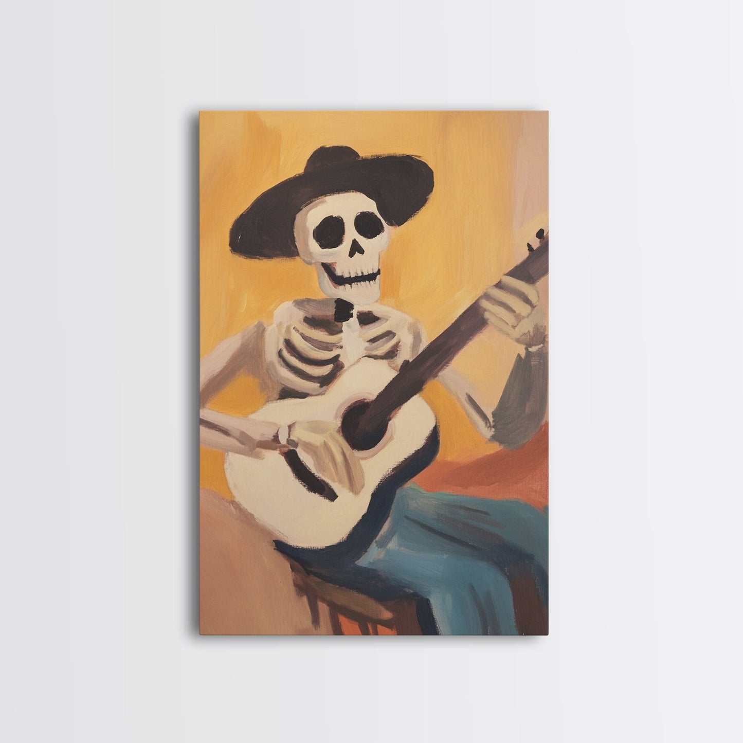 Chicano Cowboy Guitarist Canvas Print - Tejano Wall Art - Mexicano Home Decor