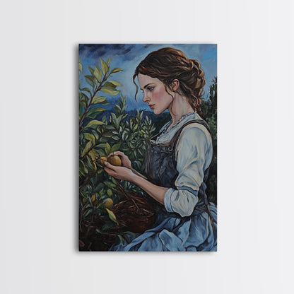 Woman In Garden Painting Print, Victorian Woman Portrait Painting Print, Lady In The Garden, Traditional Wall Art