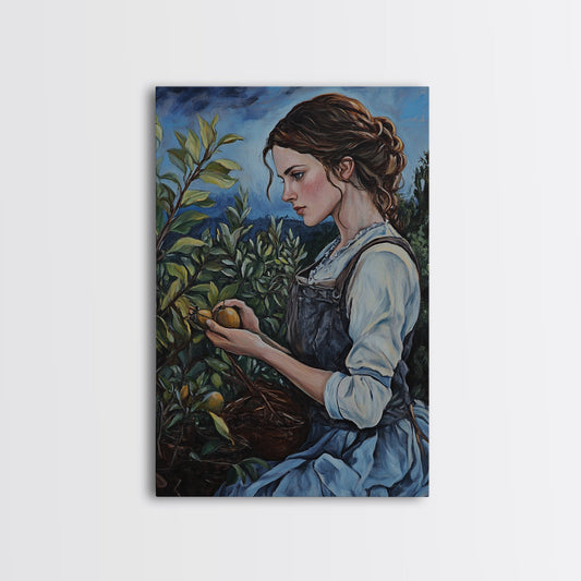 Woman In Garden Painting Print, Victorian Woman Portrait Painting Print, Lady In The Garden, Traditional Wall Art