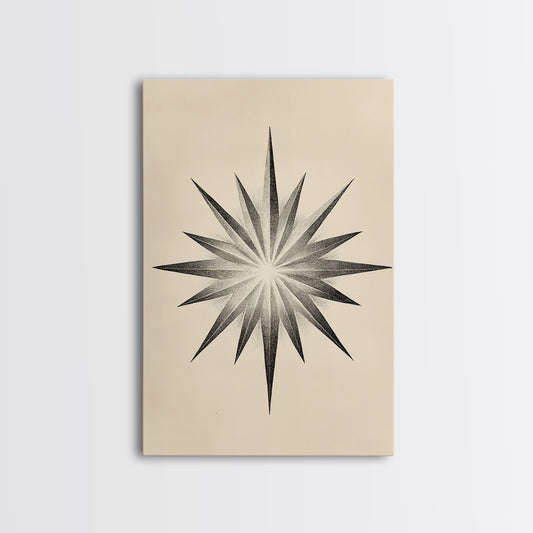 The North Star Canvas Print - Framed Canvas - Minimalist Christmas Art - Boho Christmas Art - Rustic Christmas Art