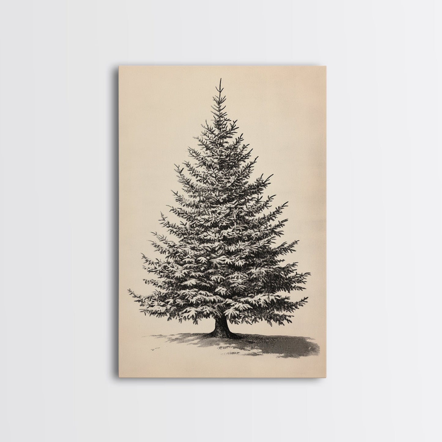 Sketch of a Christmas Tree Canvas Print - Framed Canvas - Minimalist Christmas Art - Boho Christmas Art - Rustic Christmas Art