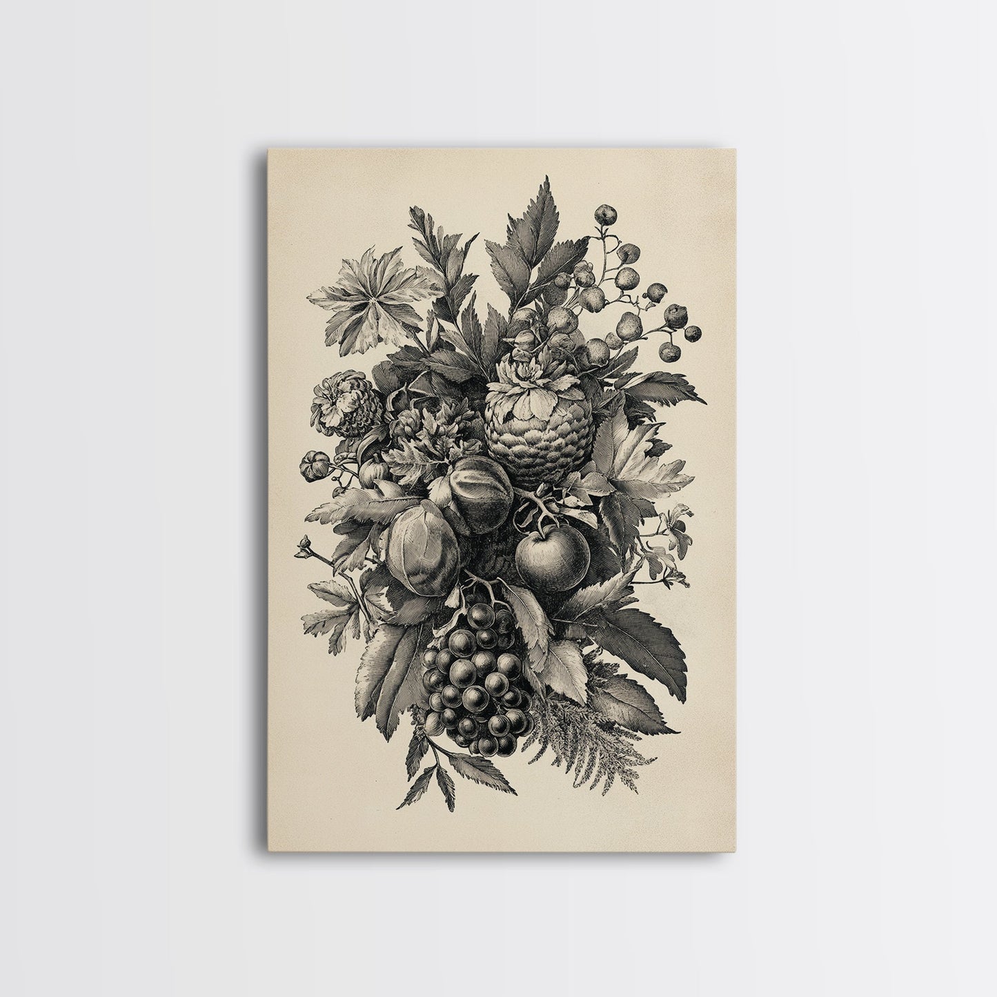 Vintage Christmas Wall Art Canvas Print - Framed Canvas - Minimalist Christmas Art - Boho Christmas Art - Rustic Christmas Art