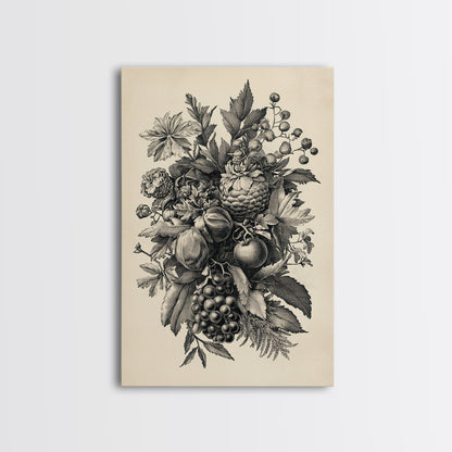 Vintage Christmas Wall Art Canvas Print - Framed Canvas - Minimalist Christmas Art - Boho Christmas Art - Rustic Christmas Art