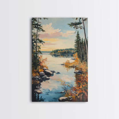 Acadia National Park Oil Painting Print, Maine Oil Painting, Nautical Coastal Decor, National Park Art, Landscape Painting, Cabin Decor