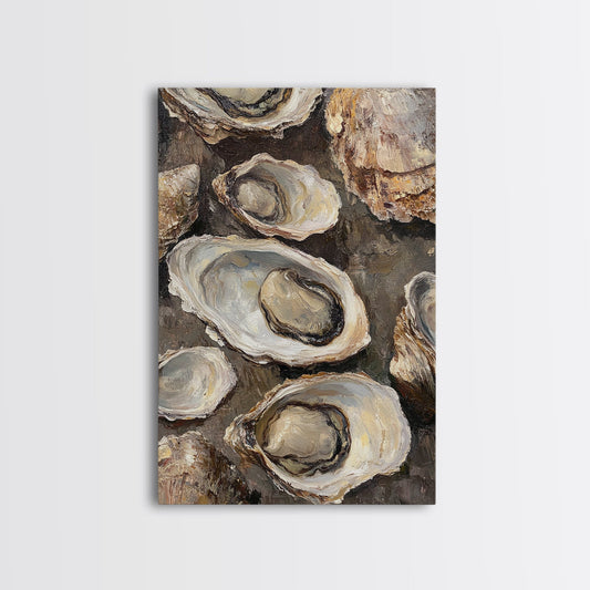 Oyster Painting Print, Oyster Shell Painting, Oyster Art, Kitchen Food Wall Art, Kitsch Kitcen Decor, Eclectic Home Decor, Kitchen decoration