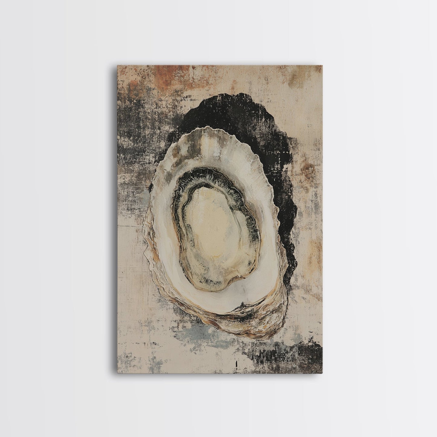 Oyster Painting Print Coastal Watercolor Wall Art Sea Shell Print Minimalist Poster Oyster Shell Painting Oyster Shell Art