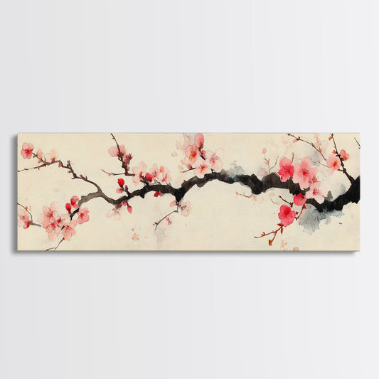 Japanese Wall Decor Landscape Print - Cherry Blossoms Painting - Japanese Minimalism Wall Art - Floral Home Decor - Flower Painting