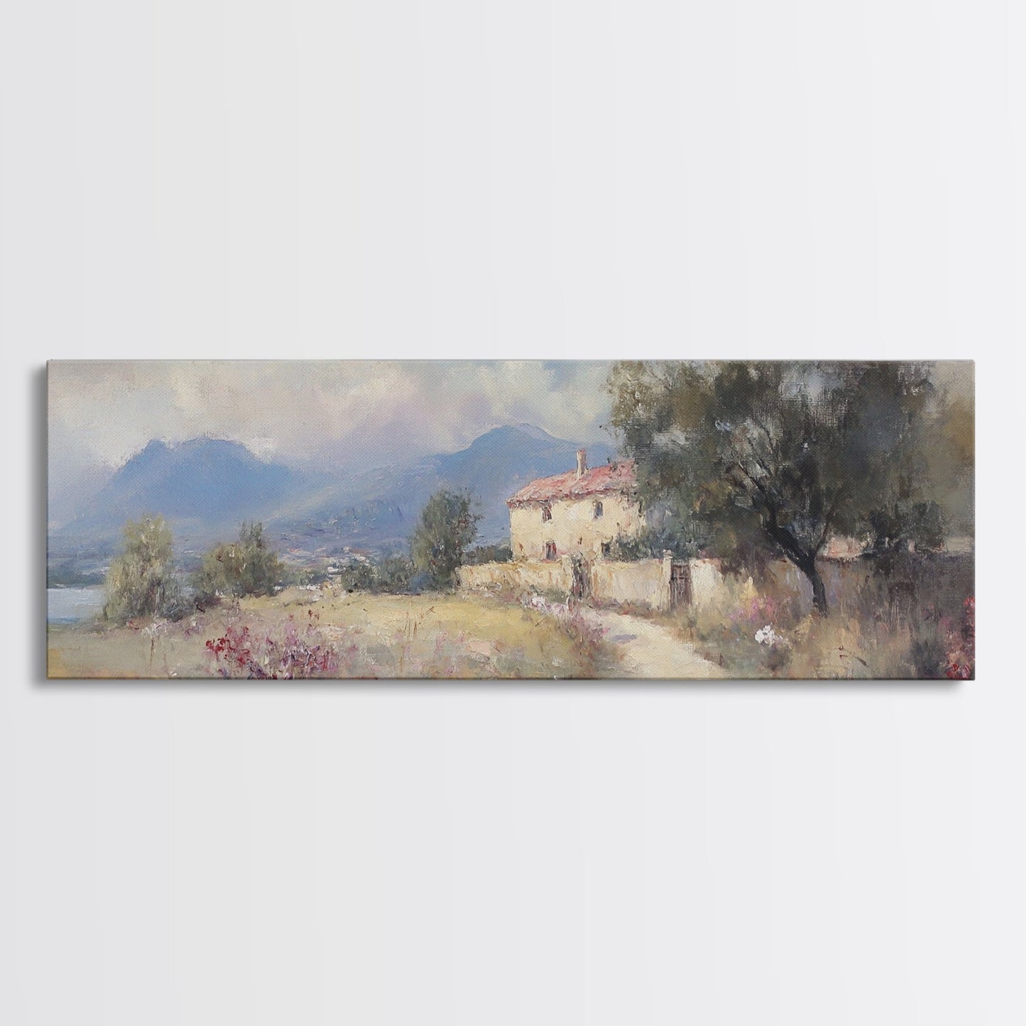 Italy Wall Art Canvas Print, Italy Painting, Italian Vila, Italy Landscape Wall Art, Italy Print, Italy Art, Italy Gifts, Vintage Italy Wall Art