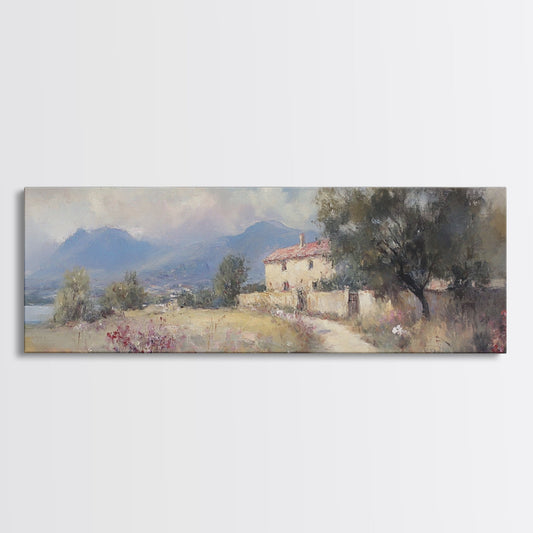 Italy Wall Art Canvas Print, Italy Painting, Italian Vila, Italy Landscape Wall Art, Italy Print, Italy Art, Italy Gifts, Vintage Italy Wall Art