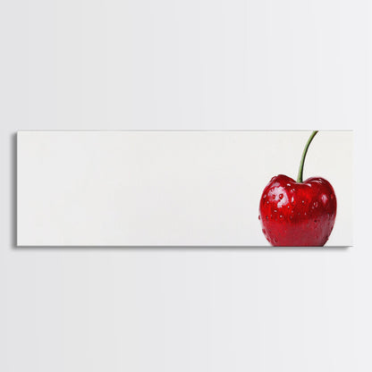 Cherry Painting Print, Panoramic Decor, Cherry Wall Art, Original Cherry Painting Wall Art For Kitchen, Extra Wide Horizontal Art, Cherry Decor