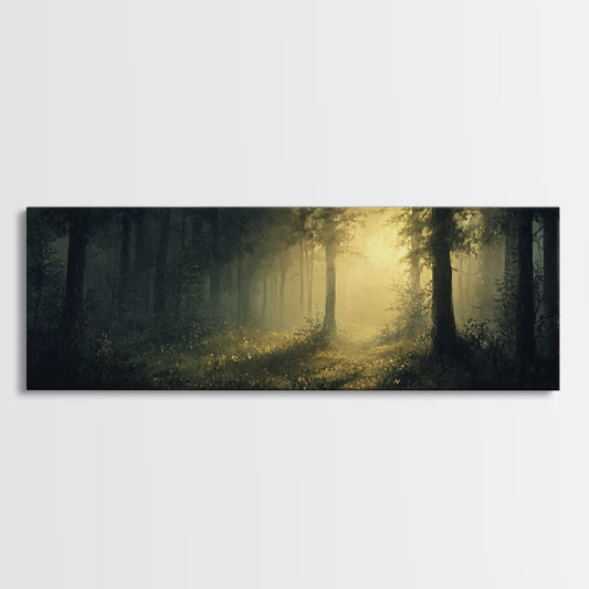 Mystical Forest Fantasy Wall Art, Canvas print, Fantasy Painting, Dark Fantasy Art, Mythical Fantasy Art, Panoramic Wall Decor