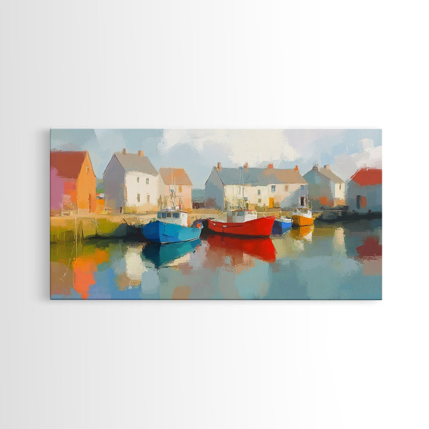 Retro Nantucket Wall Art Framed Canvas Print | Nantucket Oil Painting | Nantucket Decor | Nautical Wall Art | Seascape Painting