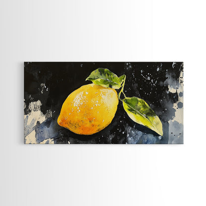 Lemon Painting Canvas Print - Kitsch Kitchen Decor - Eclectic Wall Art - Gift For Someone Who is Very random but likes lemons, like me